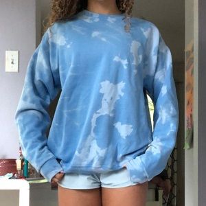 Blue Bleach Tie Dye Sweatshirt